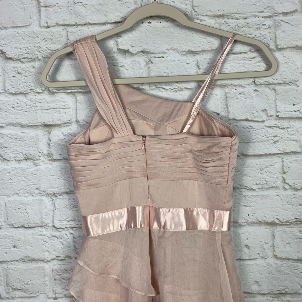 Adrianna Papell Tiered Chiffon One Shoulder Gown 0 - Picture 7 of 11